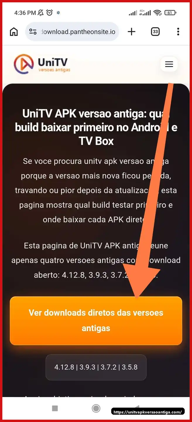 UniTV APK versao antiga: qual build baixar primeiro no Android e TV Box 1 Bloco de downloads diretos do UniTV APK versao antiga na homepage